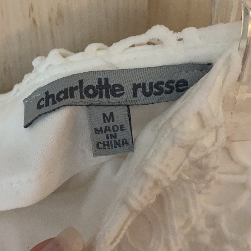 Charlotte Russe white lace and silky shorts - Picture 2 of 4